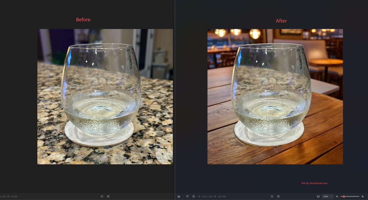 Clear glass — background removal result